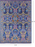 Blue Kazak Hand Knotted Wool Rug - 10' 4" X 13' 11" - Golden Nile
