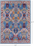 Blue Kazak Hand Knotted Wool Rug - 9' 0" X 12' 7" - Golden Nile