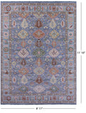 Blue Heriz Serapi Hand Knotted Wool Rug - 8' 11" X 11' 10" - Golden Nile