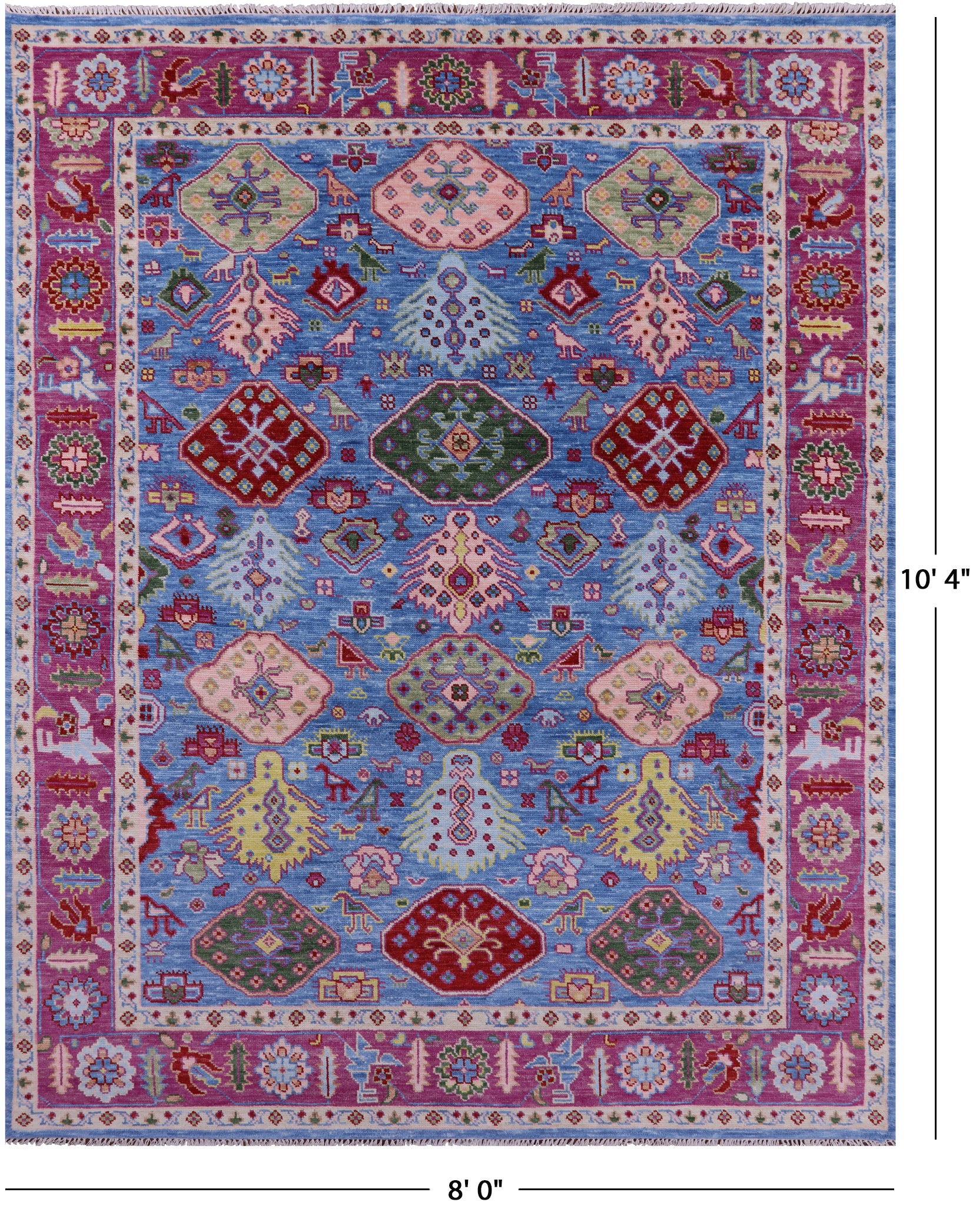 Blue Heriz Serapi Hand Knotted Wool Rug - 8' 0" X 10' 4" - Golden Nile