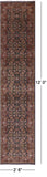 Blue Persian Hill Herati Handmade Wool Runner Rug - 2' 6" X 12' 0" - Golden Nile