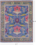Blue Turkish Oushak Hand Knotted Wool Rug - 8' 1" X 10' 4" - Golden Nile