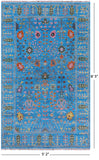 Blue Turkish Oushak Hand Knotted Wool Rug - 5' 2" X 8' 5" - Golden Nile