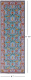 Blue Turkish Oushak Hand Knotted Wool Runner Rug - 4' 1" X 11' 11" - Golden Nile