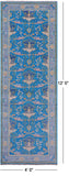 Blue Turkish Oushak Hand Knotted Wool Runner Rug - 4' 0" X 12' 0" - Golden Nile
