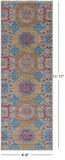 Geometric Persian Mamluk Hand Knotted Wool Runner Rug - 4' 0" X 11' 11" - Golden Nile
