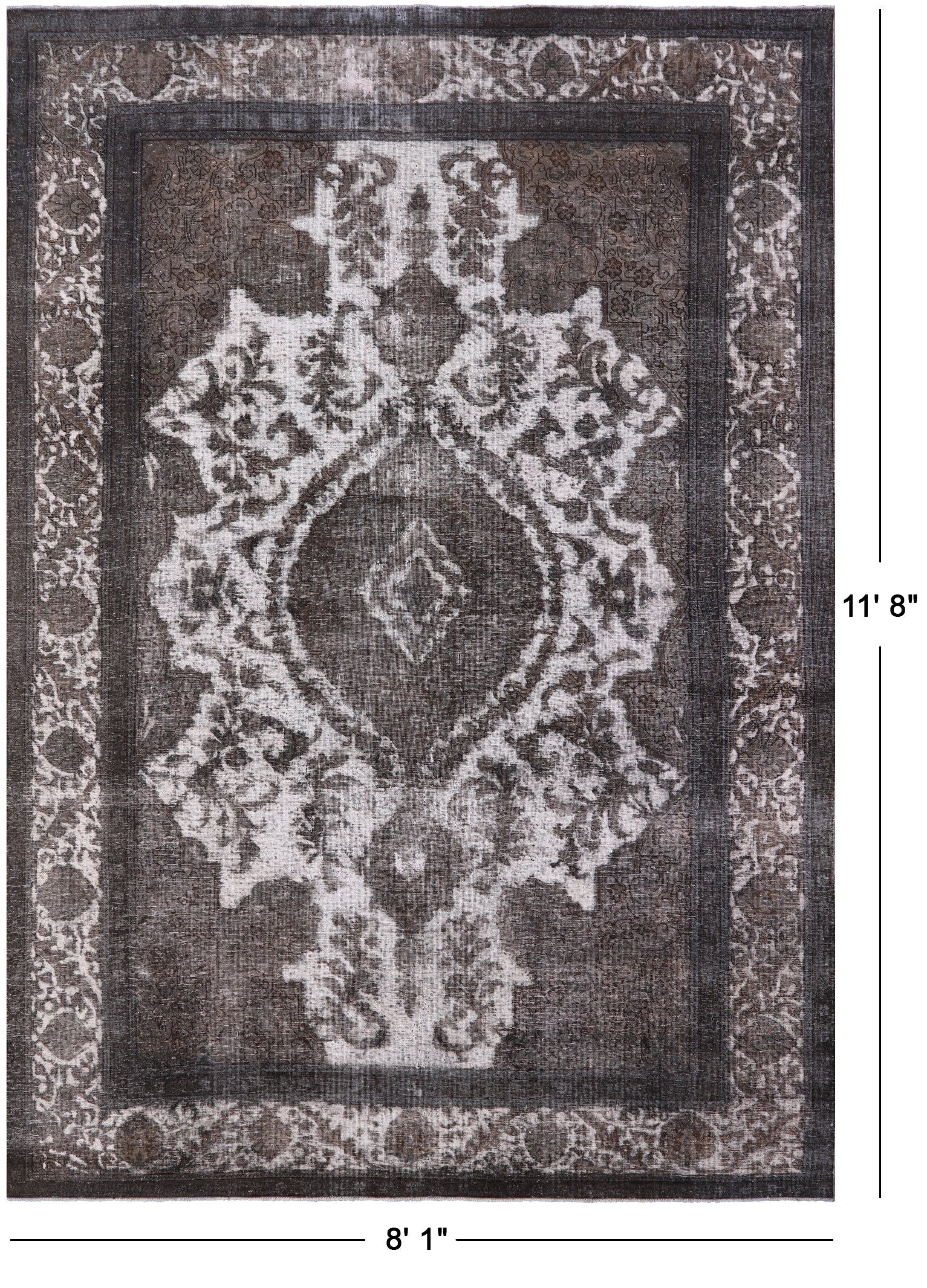 Persian Overdyed Handmade Area Rug - 8' 1" X 11' 8" - Golden Nile