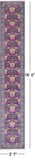Purple Turkish Oushak Hand Knotted Wool Runner Rug - 2' 7" X 16' 0" - Golden Nile