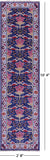 Blue Turkish Oushak Hand Knotted Wool Runner Rug - 2' 8" X 10' 4" - Golden Nile