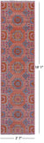 Pink Geometric Persian Mamluk Hand Knotted Wool Runner Rug - 2' 7" X 10' 1" - Golden Nile