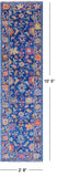 Blue Turkish Oushak Hand Knotted Wool Runner Rug - 2' 8" X 10' 5" - Golden Nile