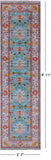 Blue Turkish Oushak Handmade Wool Runner Rug - 2' 7" X 9' 11" - Golden Nile