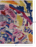 Abstract Contemporary Hand Knotted Wool Rug - 9' 1" X 12' 2" - Golden Nile