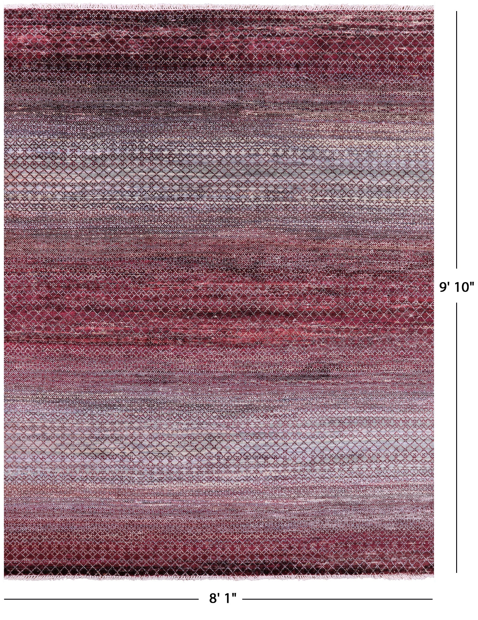 Savannah Grass Hand Knotted Wool & Silk Rug - 8' 1" X 9' 10" - Golden Nile