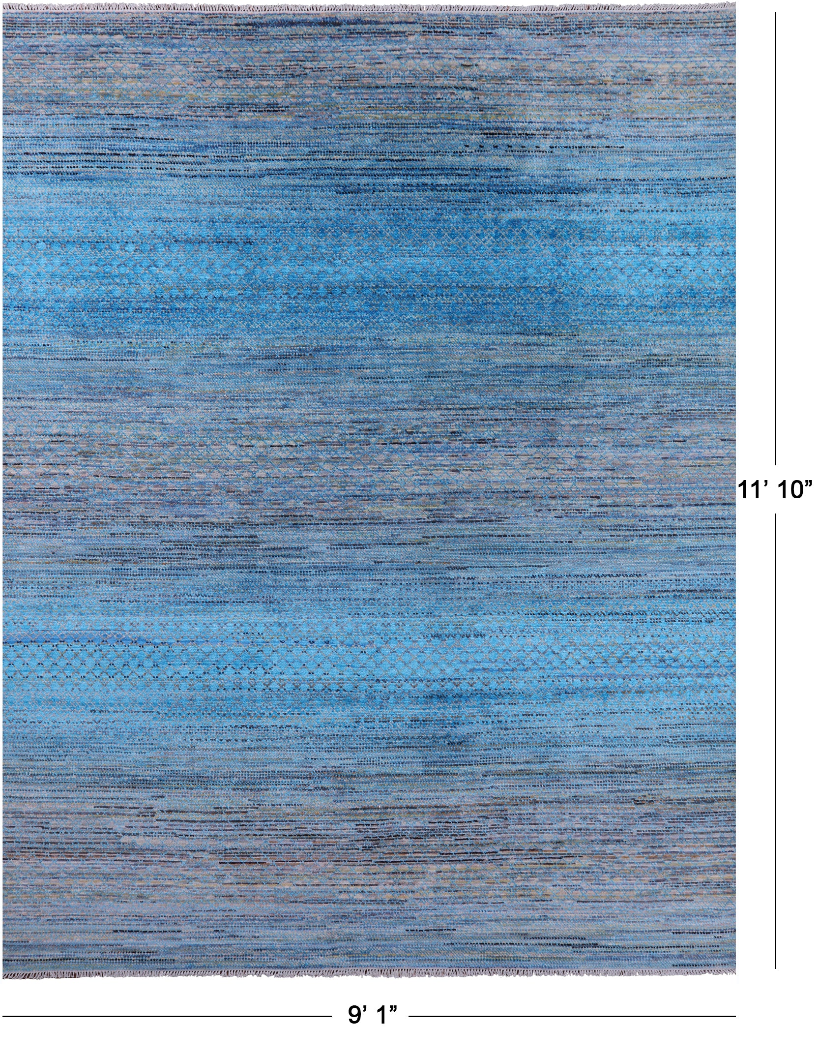 Savannah Grass Hand Knotted Wool & Silk Rug - 9' 1" X 11' 10" - Golden Nile