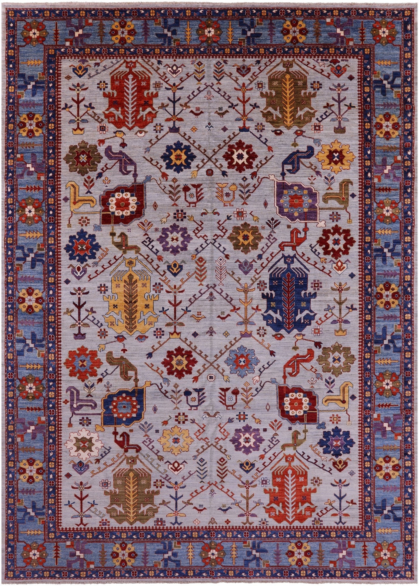 Persian Fine Serapi Hand Knotted Wool Rug - 9' 8" X 13' 9" - Golden Nile