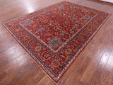 Red Persian Fine Serapi Hand Knotted Wool Rug - 8' 10" X 12' 1" - Golden Nile
