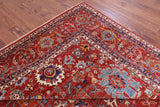 Red Persian Fine Serapi Hand Knotted Wool Rug - 8' 10" X 12' 1" - Golden Nile
