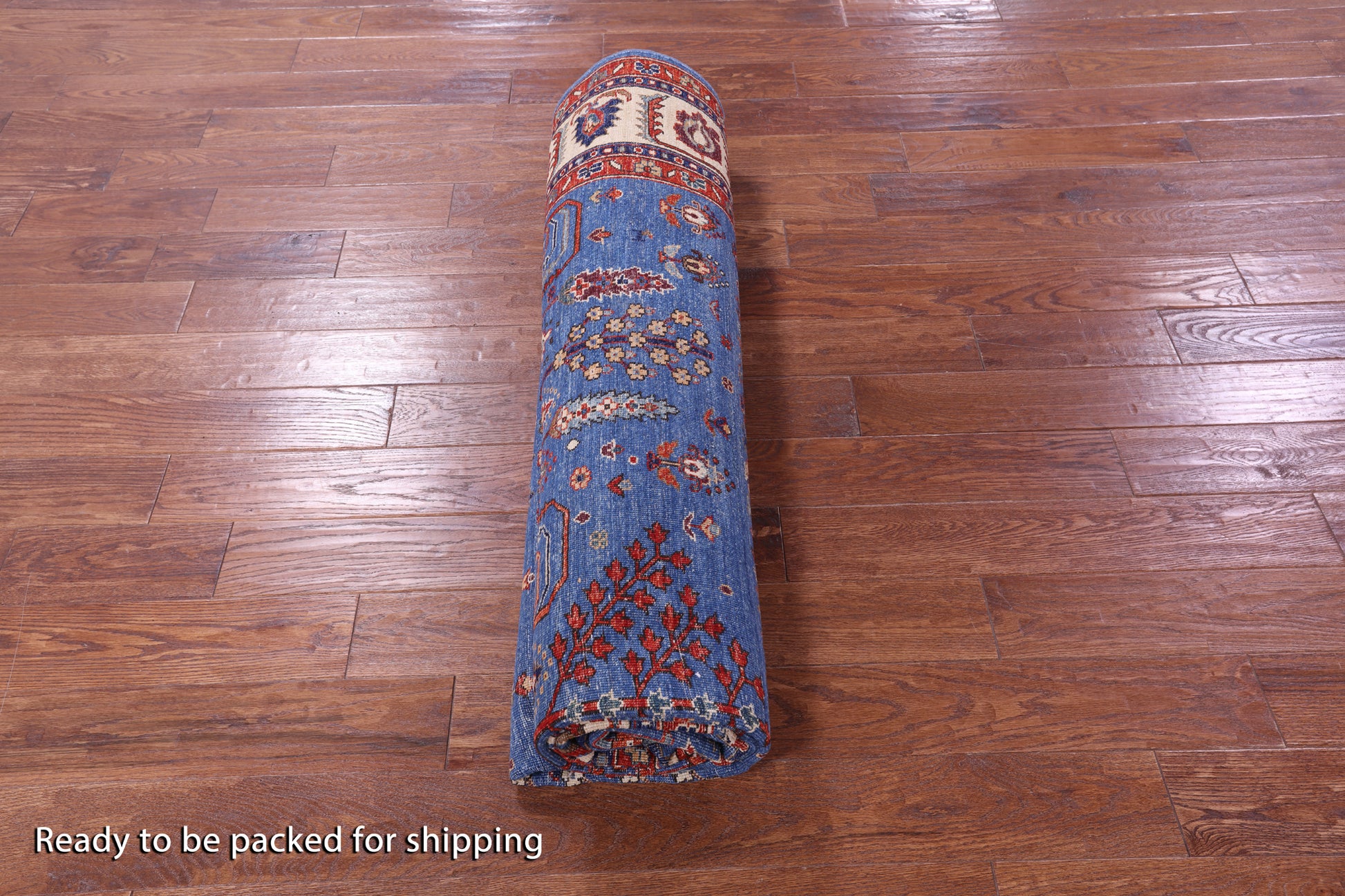 Blue Persian Ziegler Hand Knotted Wool Rug - 8' 1" X 9' 10" - Golden Nile
