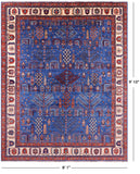 Blue Persian Ziegler Hand Knotted Wool Rug - 8' 1" X 9' 10" - Golden Nile