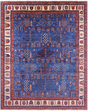 Blue Persian Ziegler Hand Knotted Wool Rug - 8' 1" X 9' 10" - Golden Nile