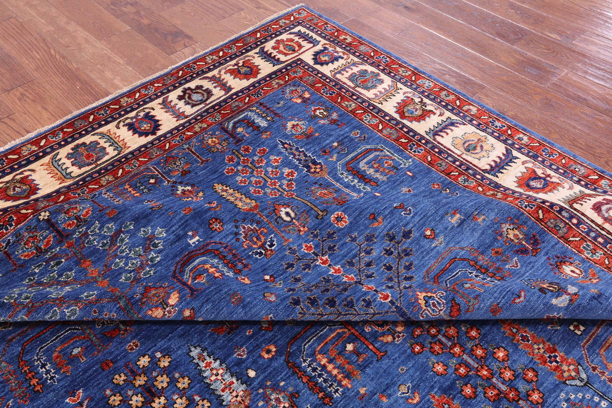 Blue Persian Ziegler Hand Knotted Wool Rug - 8' 1" X 9' 10" - Golden Nile