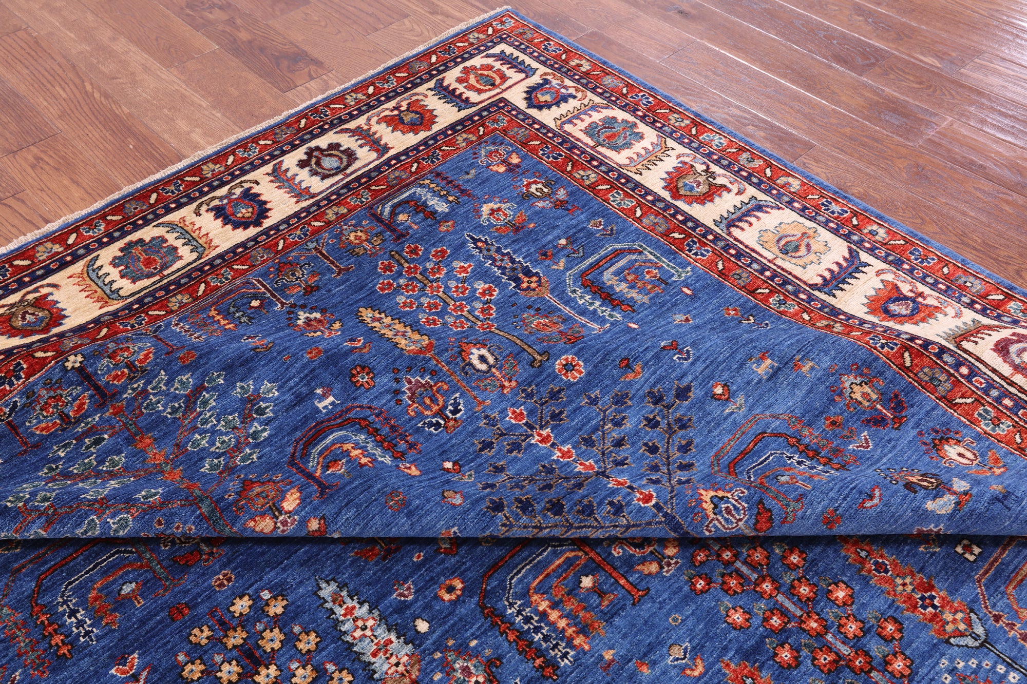 Blue Persian Ziegler Hand Knotted Wool Rug - 8' 1" X 9' 10" - Golden Nile