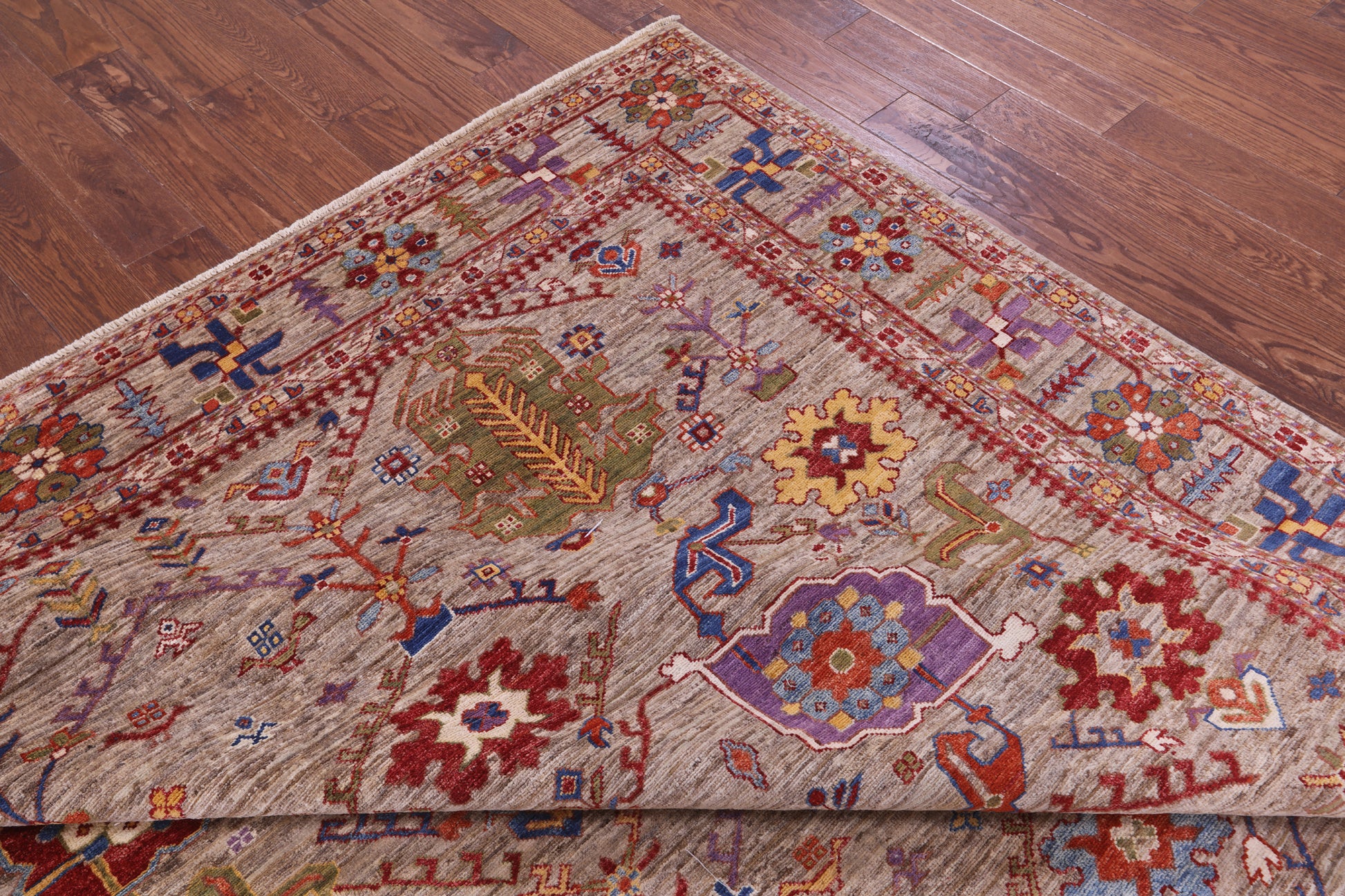 Persian Fine Serapi Hand Knotted Wool Rug - 8' 1" X 9' 10" - Golden Nile