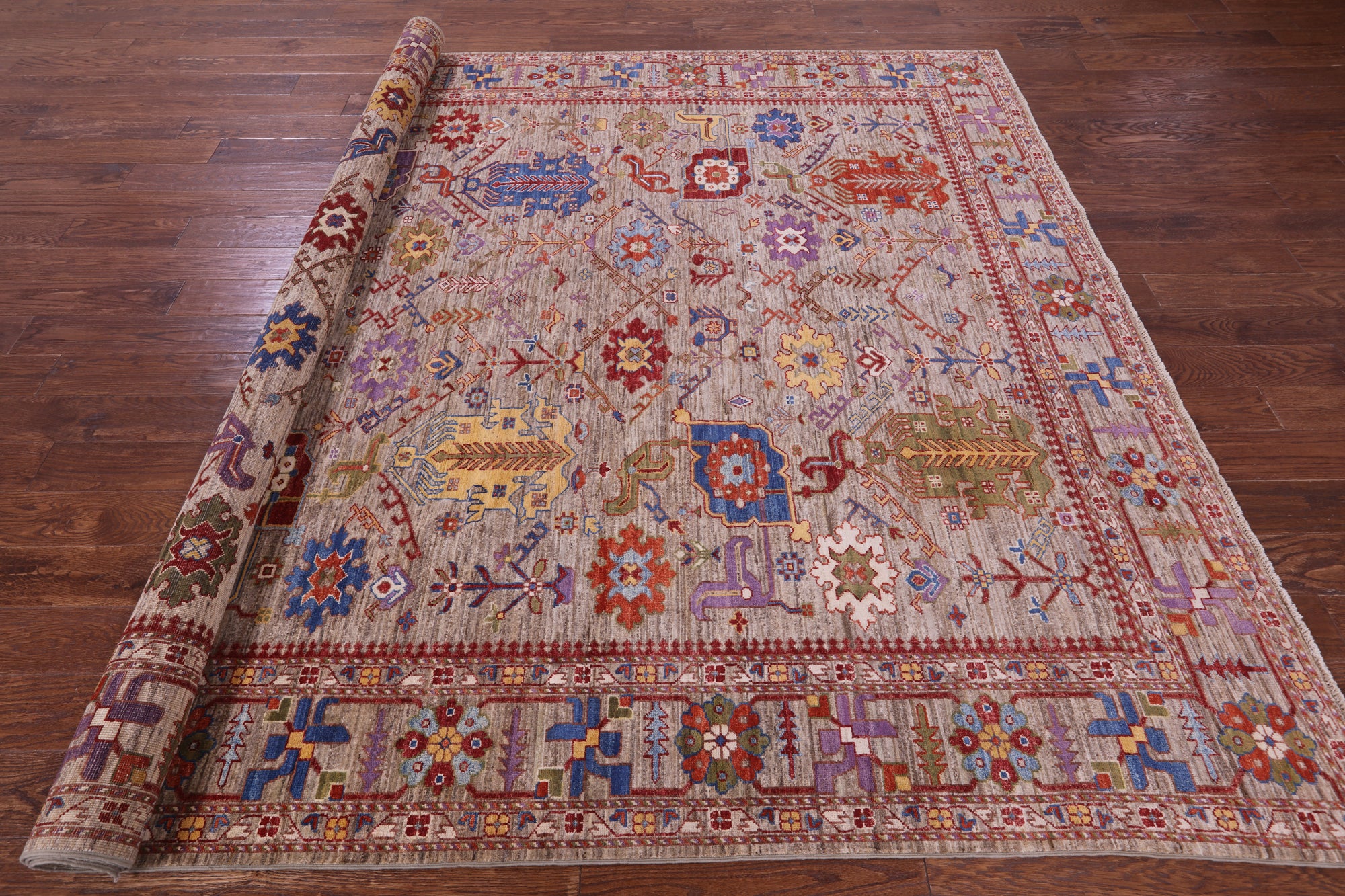 Persian Fine Serapi Hand Knotted Wool Rug - 8' 1" X 9' 10" - Golden Nile