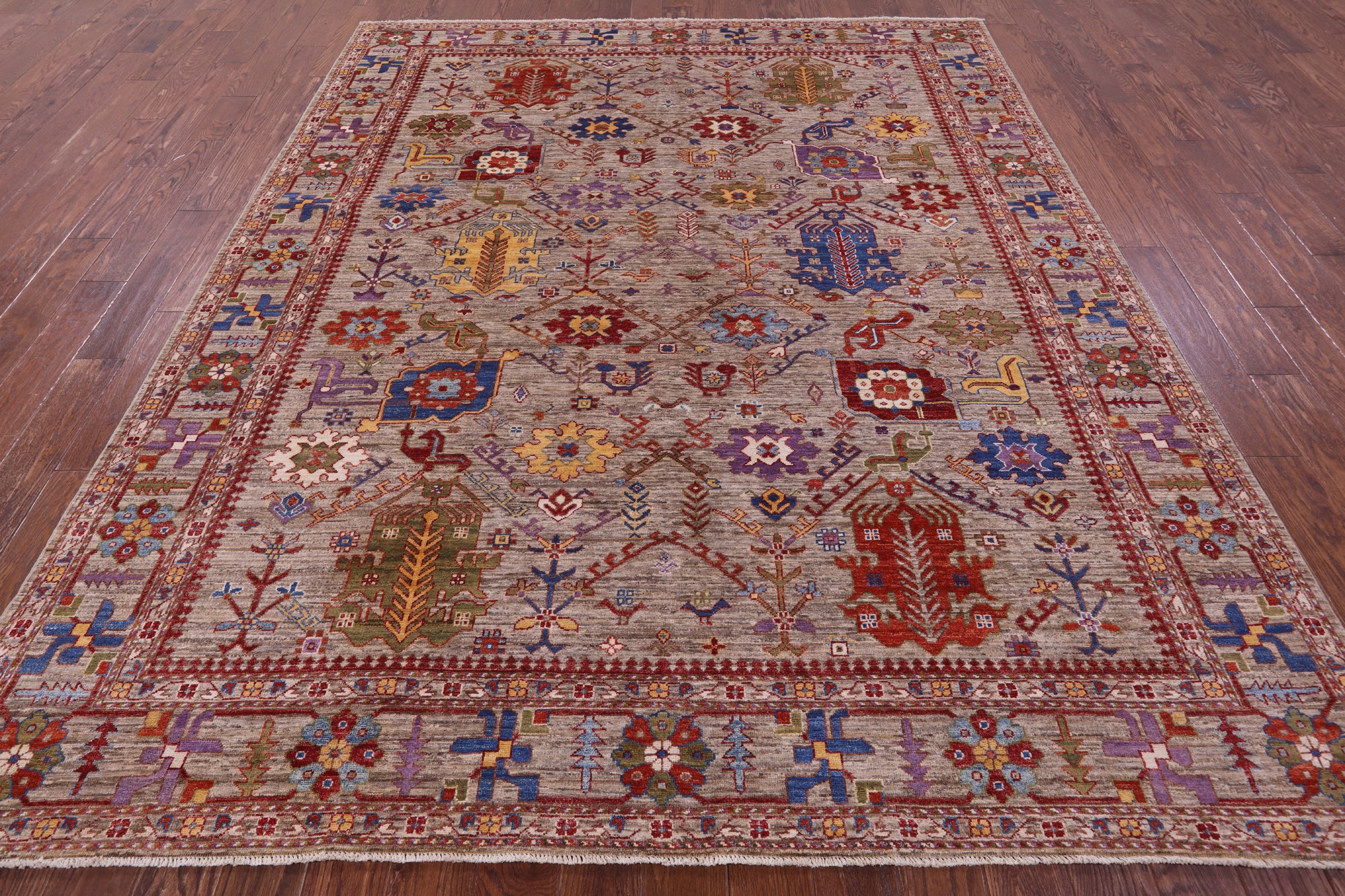 Persian Fine Serapi Hand Knotted Wool Rug - 8' 1" X 9' 10" - Golden Nile