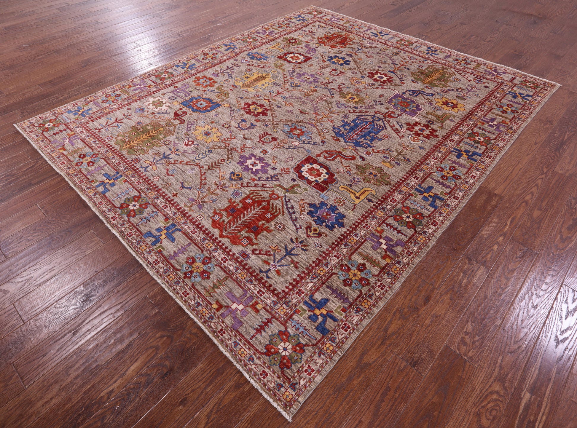Persian Fine Serapi Hand Knotted Wool Rug - 8' 1" X 9' 10" - Golden Nile