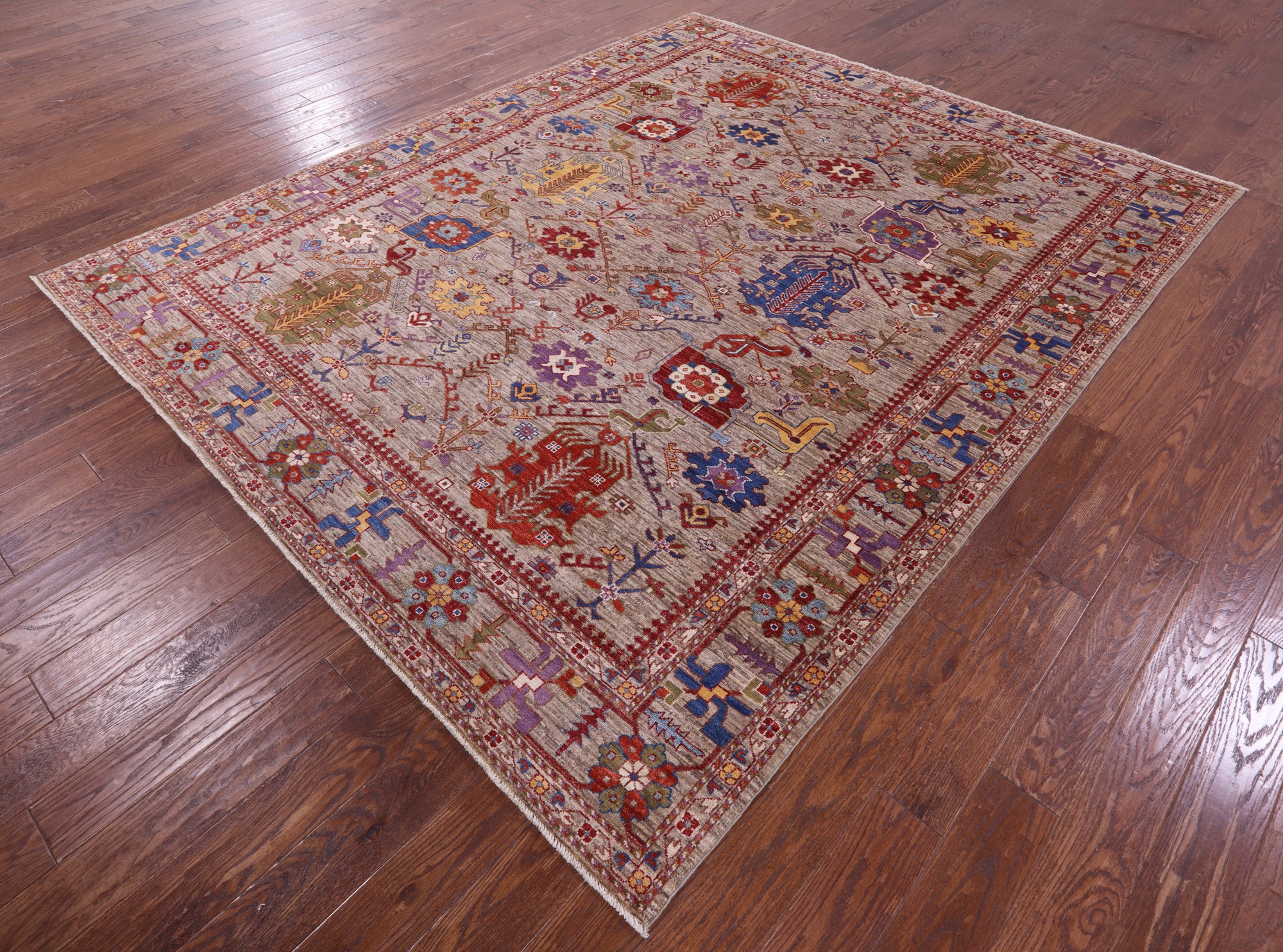 Persian Fine Serapi Hand Knotted Wool Rug - 8' 1" X 9' 10" - Golden Nile