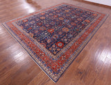 Blue Persian Fine Serapi Hand Knotted Wool Rug - 9' 9" X 13' 2" - Golden Nile