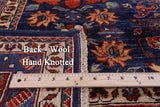 Blue Persian Fine Serapi Hand Knotted Wool Rug - 9' 9" X 13' 2" - Golden Nile