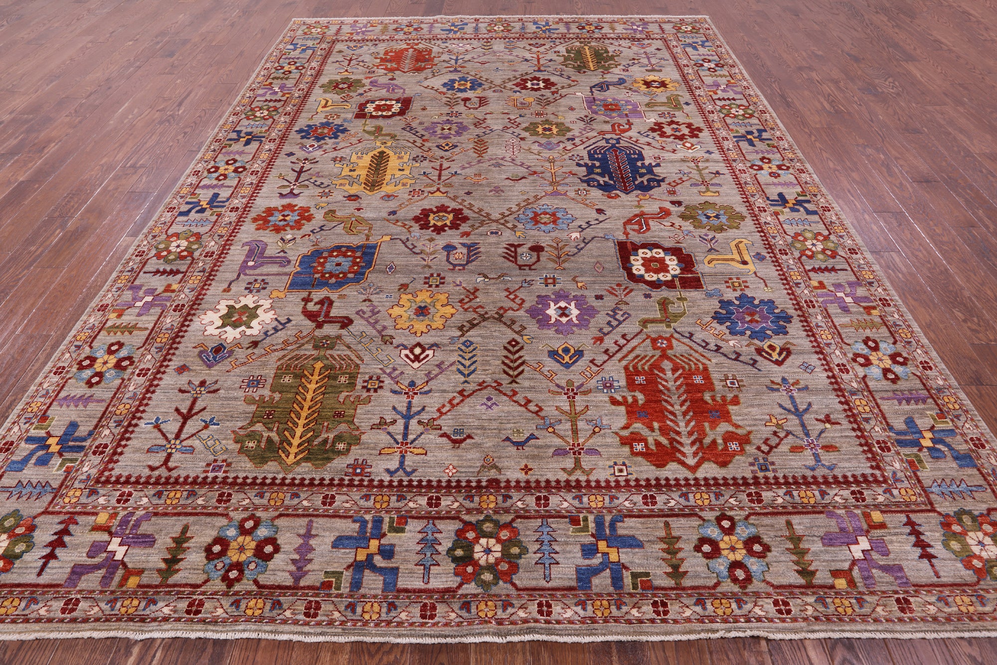 Persian Fine Serapi Handmade Wool Rug - 9' 0" X 11' 11" - Golden Nile