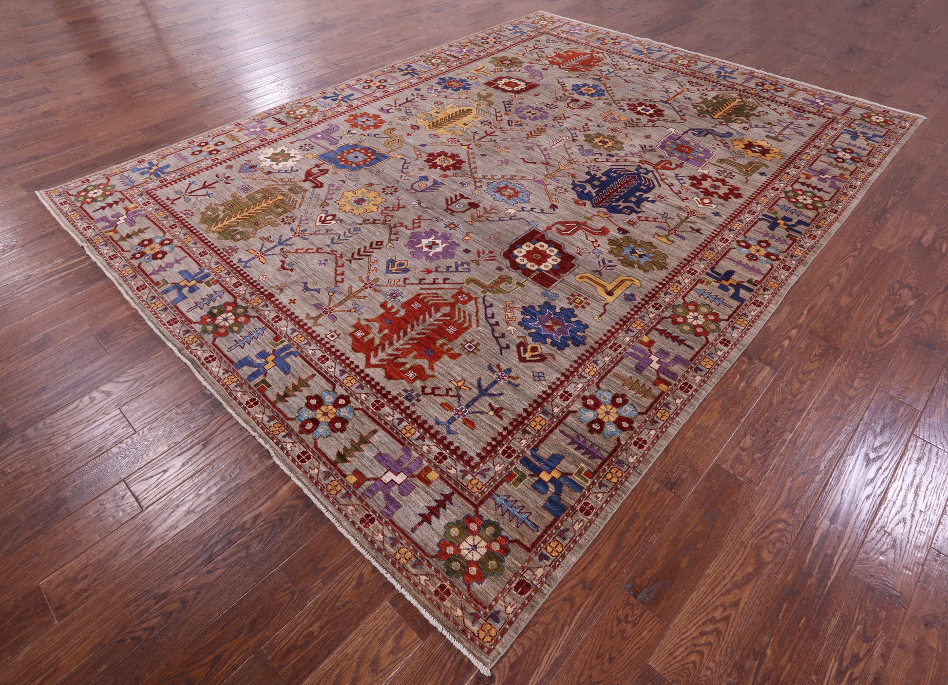 Persian Fine Serapi Handmade Wool Rug - 9' 0" X 11' 11" - Golden Nile