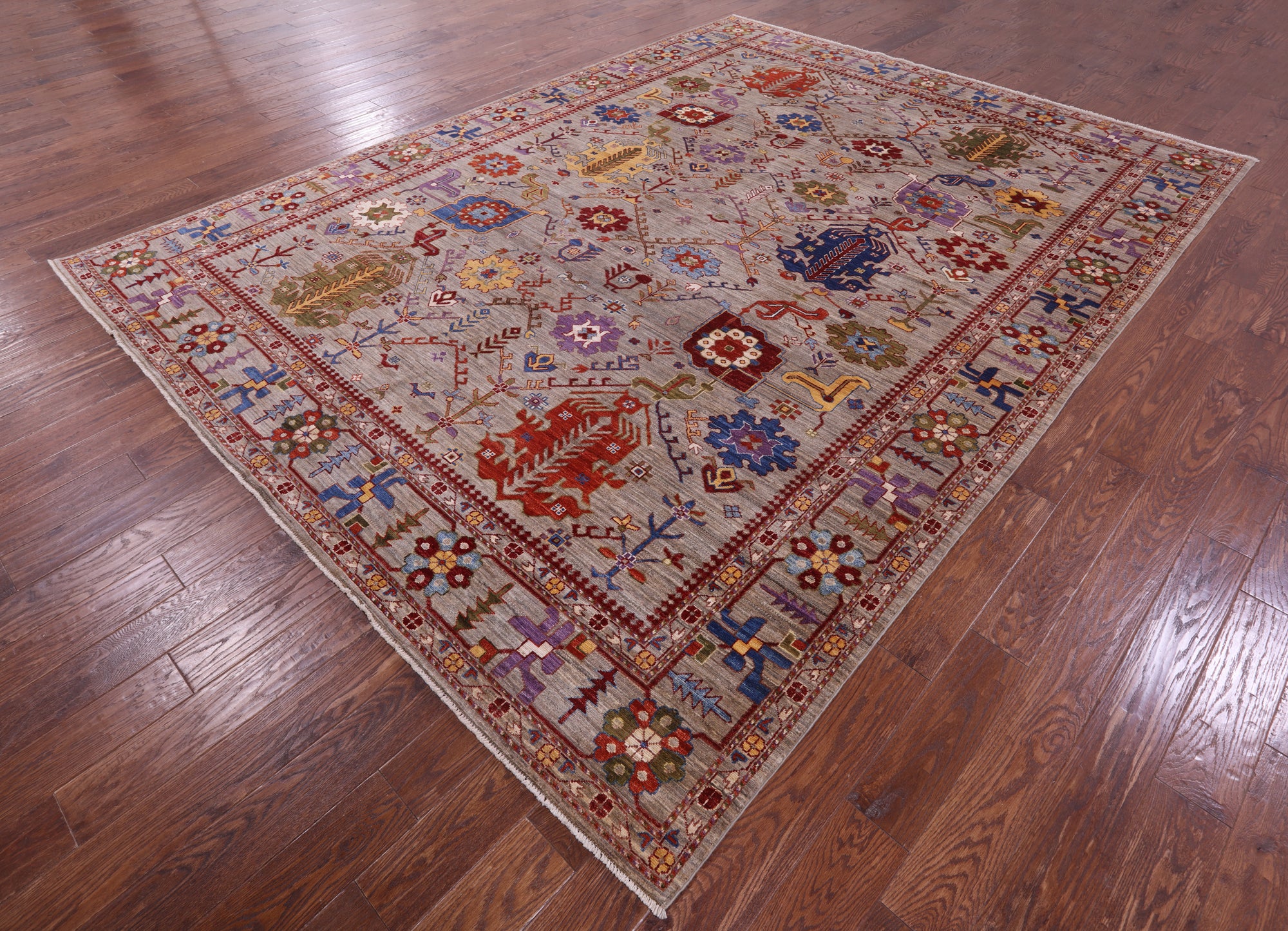 Persian Fine Serapi Handmade Wool Rug - 9' 0" X 11' 11" - Golden Nile