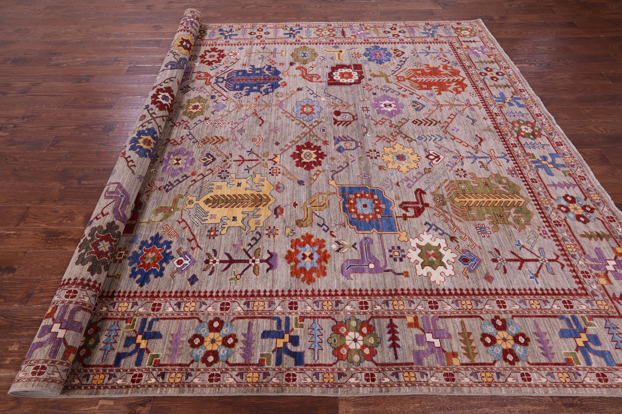 Persian Fine Serapi Handmade Wool Rug - 9' 0" X 11' 11" - Golden Nile