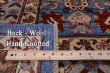 Blue Persian Fine Serapi Hand Knotted Wool Rug - 8' 5" X 9' 8" - Golden Nile