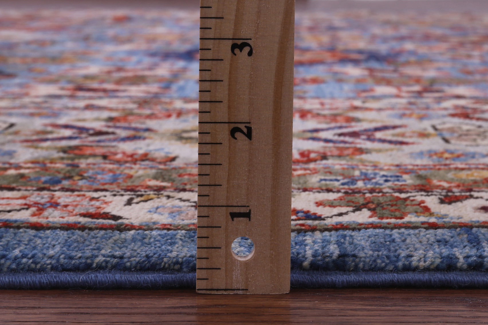 Blue Persian Fine Serapi Hand Knotted Wool Rug - 8' 5" X 9' 8" - Golden Nile