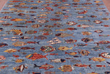 Blue Fish Design Persian Gabbeh Handmade Wool Rug - 8' 1" X 9' 7" - Golden Nile