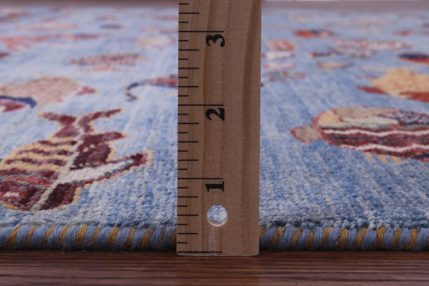 Blue Fish Design Persian Gabbeh Handmade Wool Rug - 8' 1" X 9' 7" - Golden Nile
