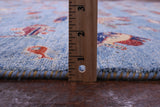 Blue Fish Design Persian Gabbeh Hand Knotted Wool Rug - 9' 0" X 11' 9" - Golden Nile