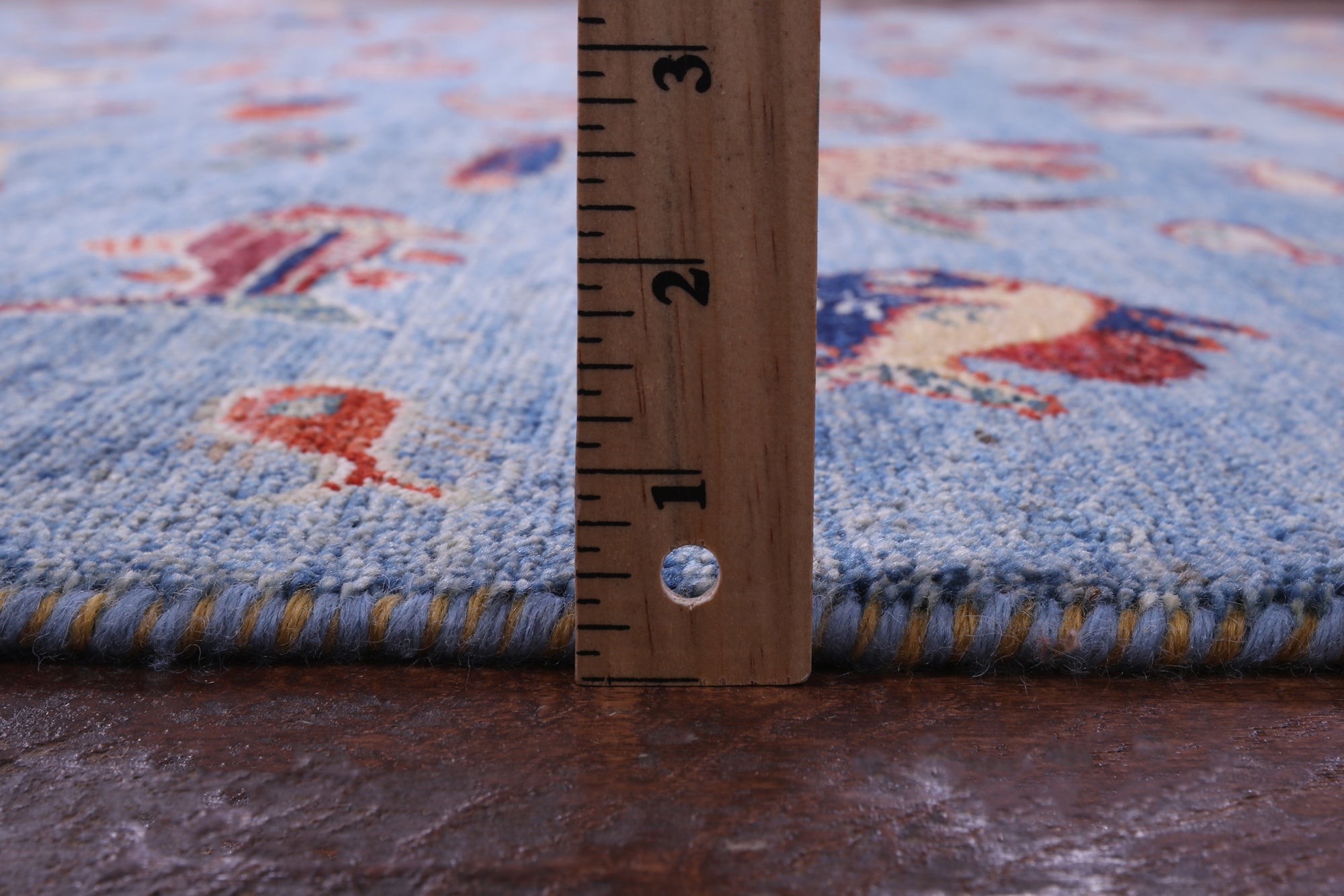 Blue Fish Design Persian Gabbeh Hand Knotted Wool Rug - 9' 0" X 11' 9" - Golden Nile