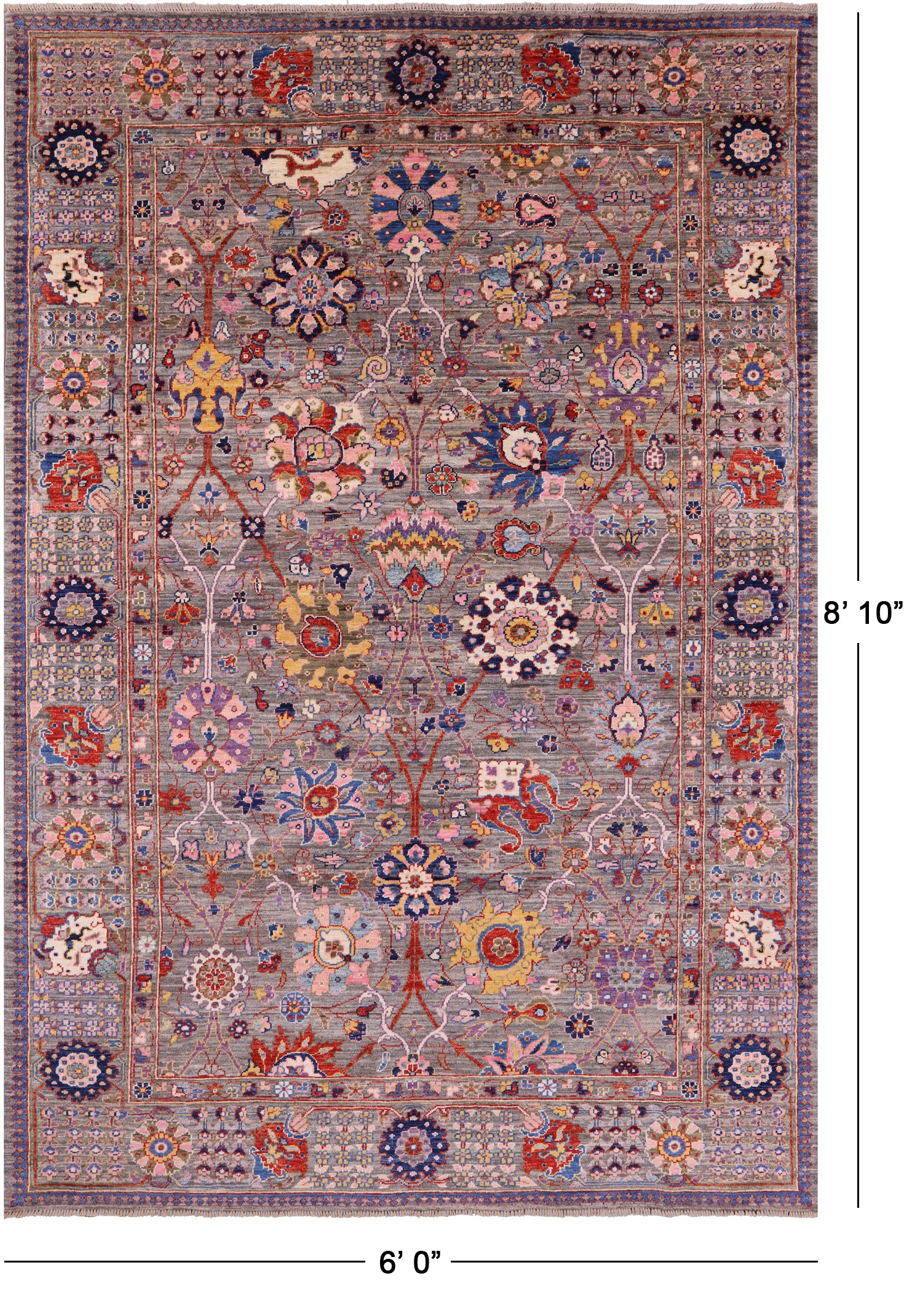 Persian Fine Serapi Hand Knotted Wool Rug - 6' 0" X 8' 10" - Golden Nile