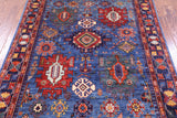 Blue Persian Fine Serapi Hand Knotted Wool Rug - 5' 0" X 6' 6" - Golden Nile
