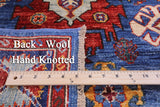 Blue Persian Fine Serapi Hand Knotted Wool Rug - 5' 0" X 6' 6" - Golden Nile