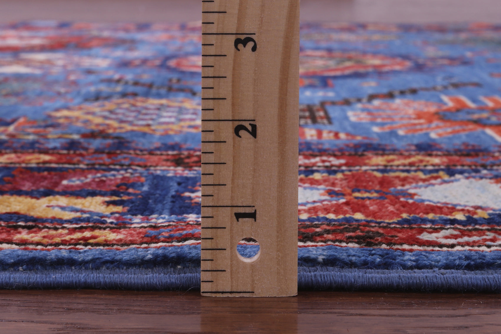 Blue Persian Fine Serapi Hand Knotted Wool Rug - 5' 0" X 6' 6" - Golden Nile