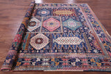 Blue Persian Fine Serapi Hand Knotted Wool Rug - 8' 2" X 10' 0" - Golden Nile