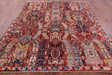 Red Persian Fine Serapi Hand Knotted Wool Rug - 8' 0" X 9' 5" - Golden Nile